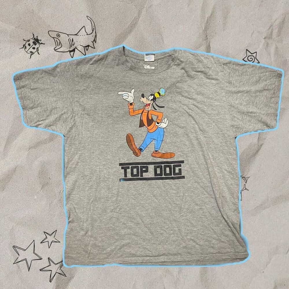 Disney Goofy Top Dog Graphic Tee Grey - Size XL